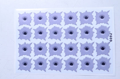 Cycle Express 609J 6" x 4" Machine Gun Holes Decal NOS