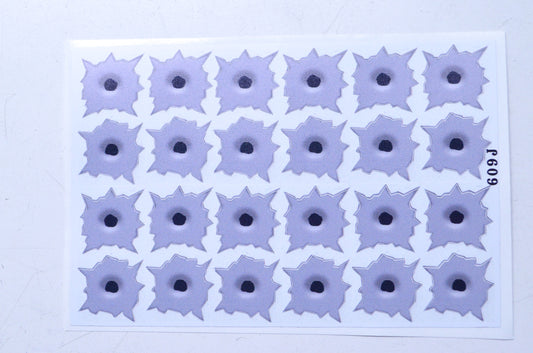 Cycle Express 609J 6" x 4" Machine Gun Holes Decal NOS