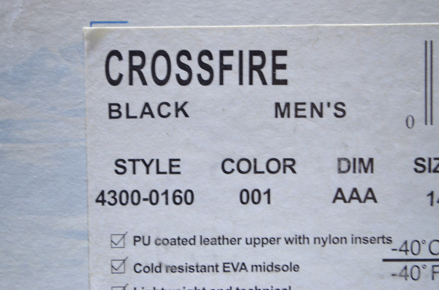 Baffin 4300-0160 Black Crossfire Boot Men's Size 14 NOS