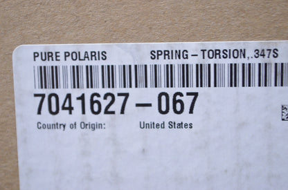 OEM Polaris 7041627-067 Left Black Torsion Spring .347SQ/77 Degree NOS