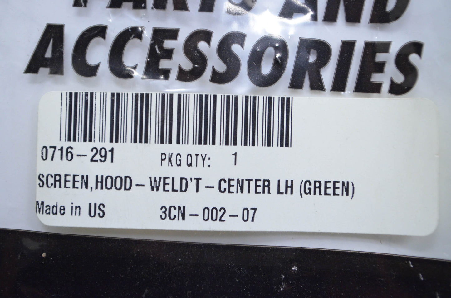 OEM Arctic Cat 0716-291 Green Left Cent Hood Vent Screen NOS