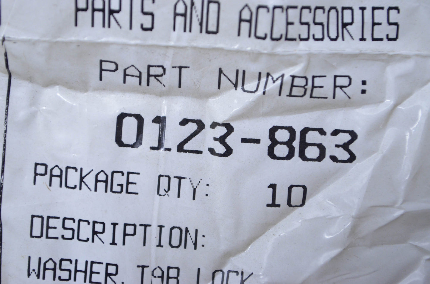 OEM Arctic Cat 0123-863 Tab Lock Washer Qty 10 NOS