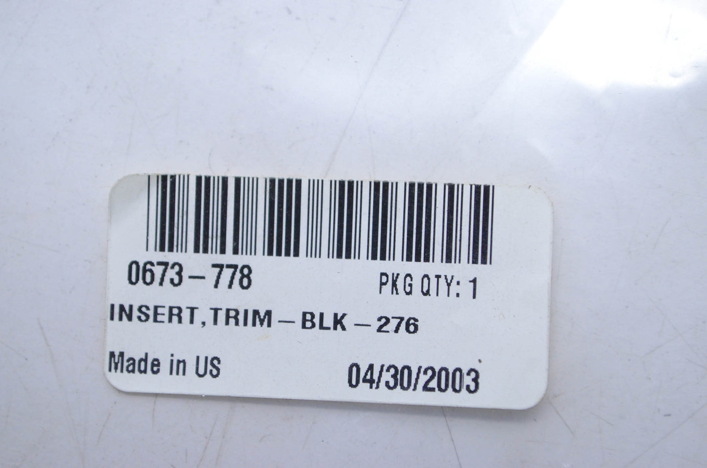 Tigershark 0673-778 Black 276" Insert Trim NOS