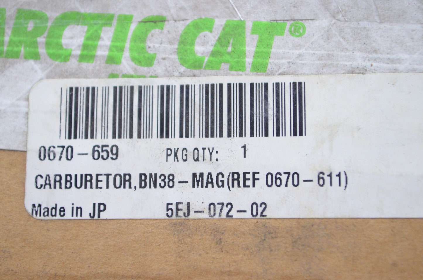 OEM Arctic Cat 0670-659 BN38 Mag Carburetor NOS