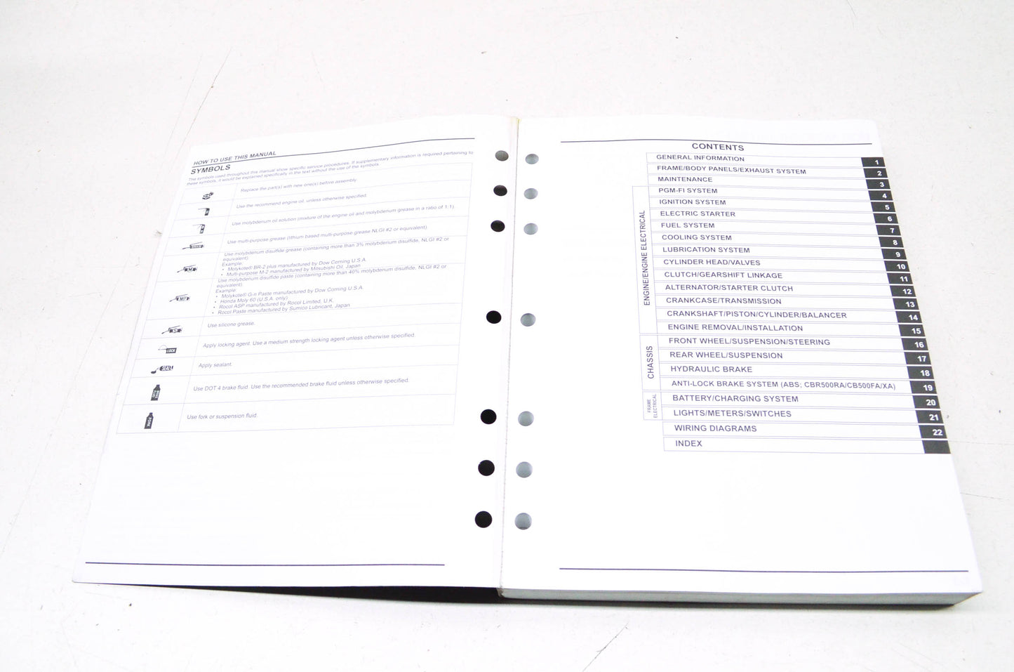 OEM Honda 2013-2017 CBR500R/RA, CB500F/FA, CB500X/XA Service Manual