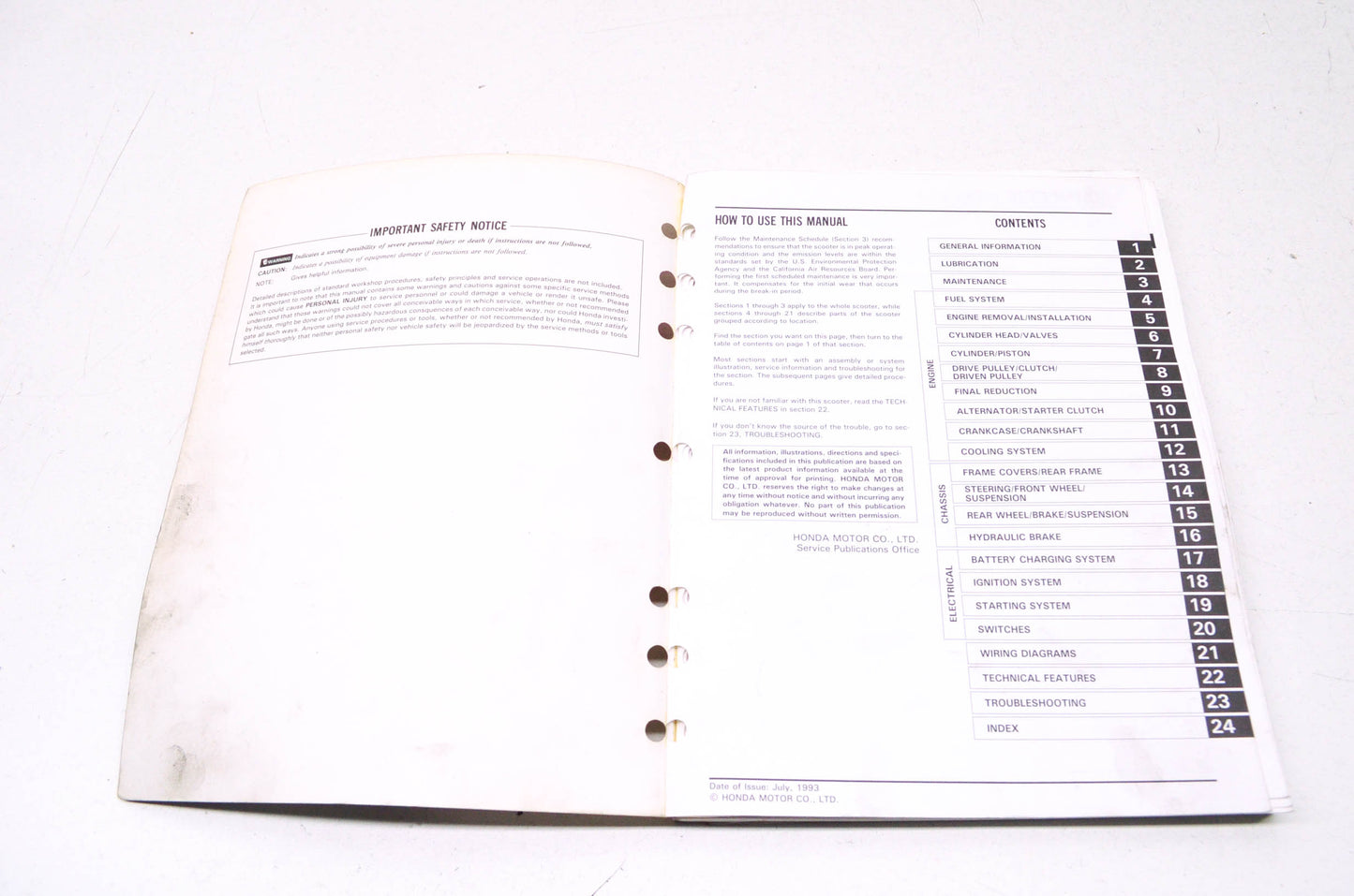 OEM Honda 1986-2000 CN250 Helix Service Manual