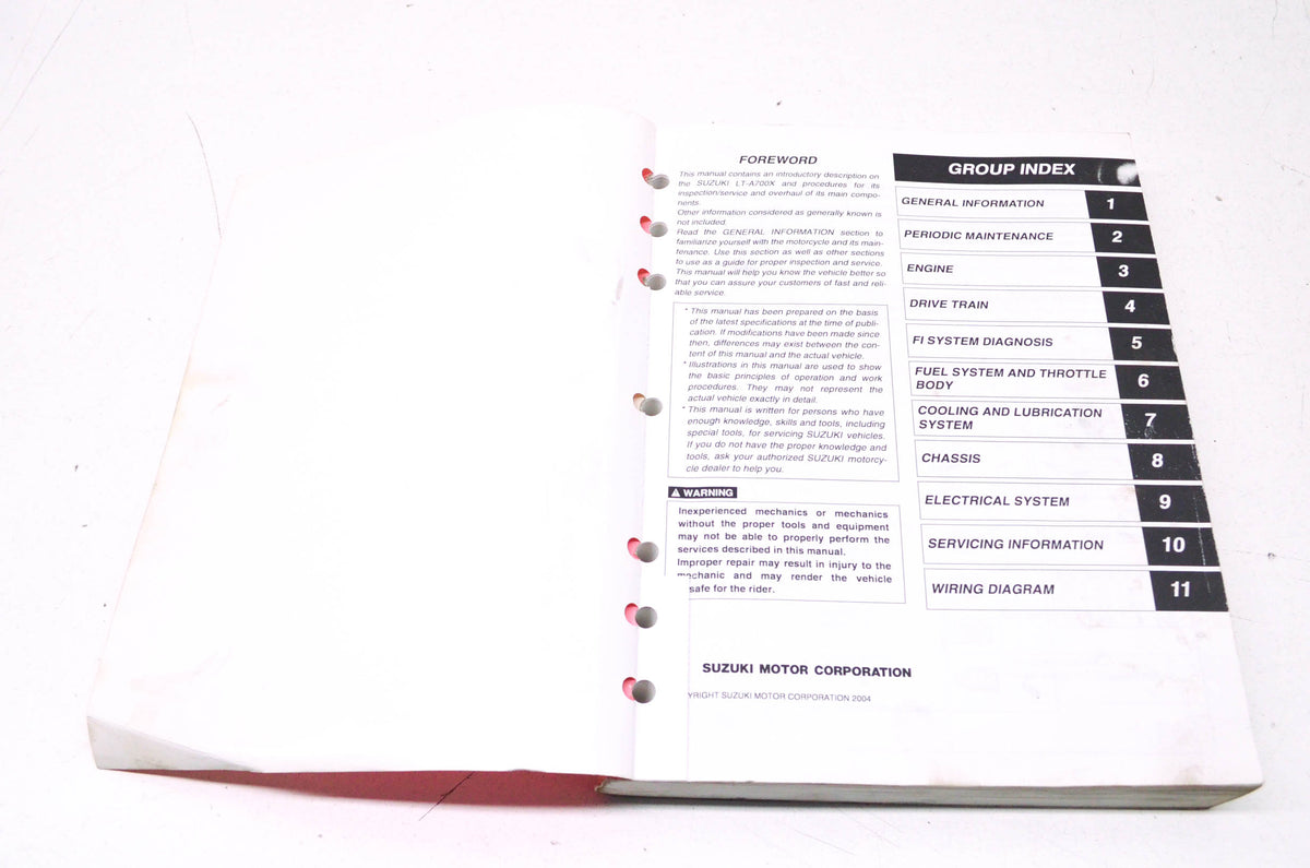 OEM Suzuki 99500-46060-01E Service Manual LT-A700X
