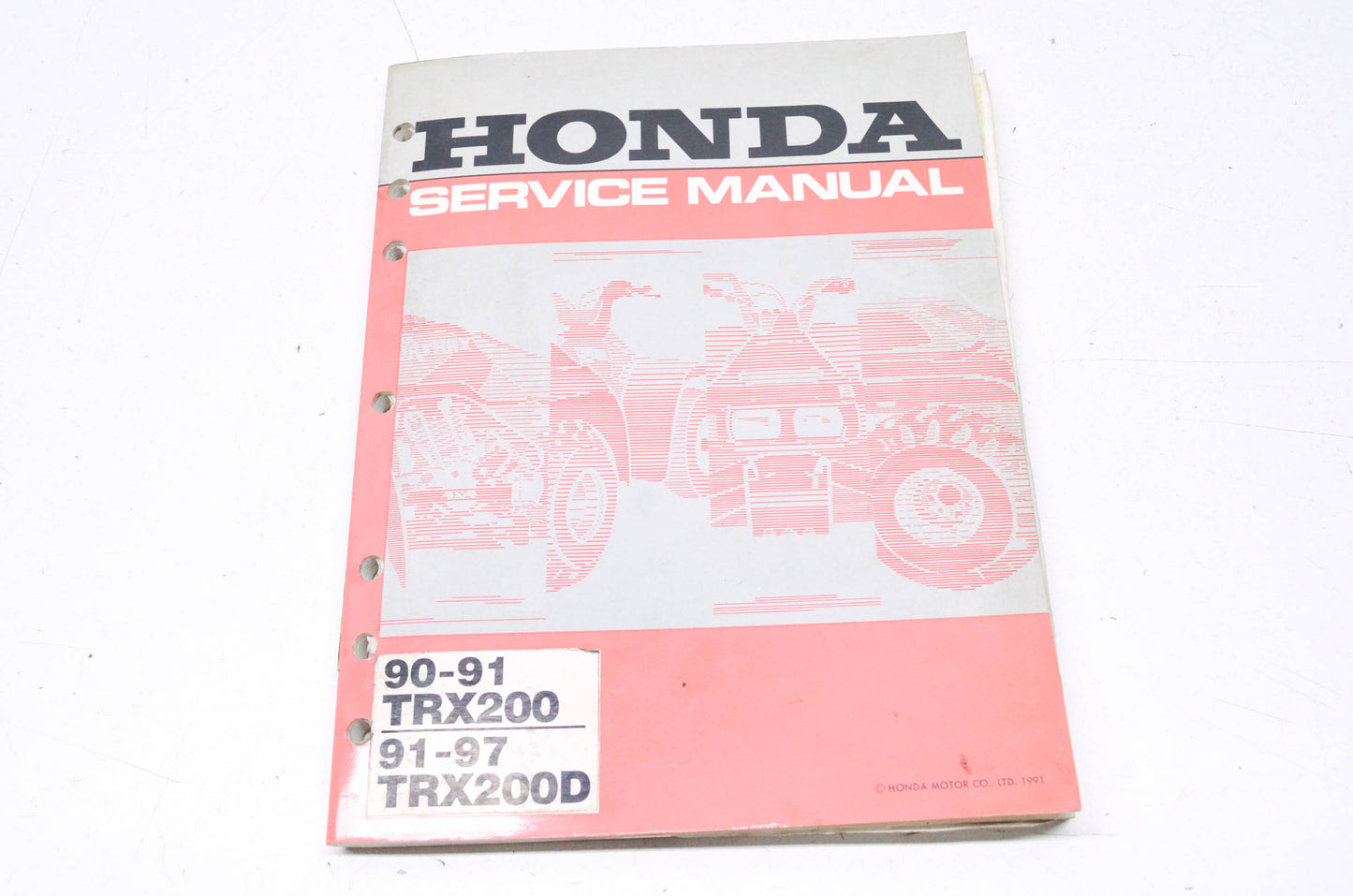OEM Honda 61HF107 1990-1991 TRX200, TRX200D Service Manual