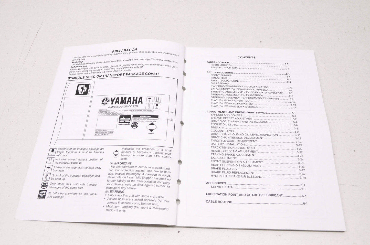 OEM Yamaha LIT-12668-03-08 FX10/RTRSD/XTD/XT75D Assembly Manual NOS