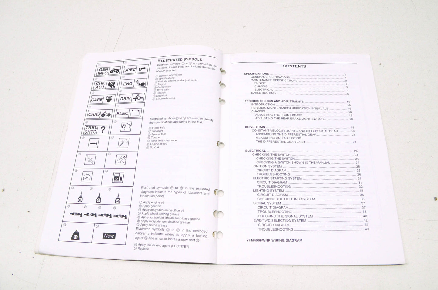 OEM Yamaha LIT-11616-15-22 YFM400FWNP-S Service Manual Supplement
