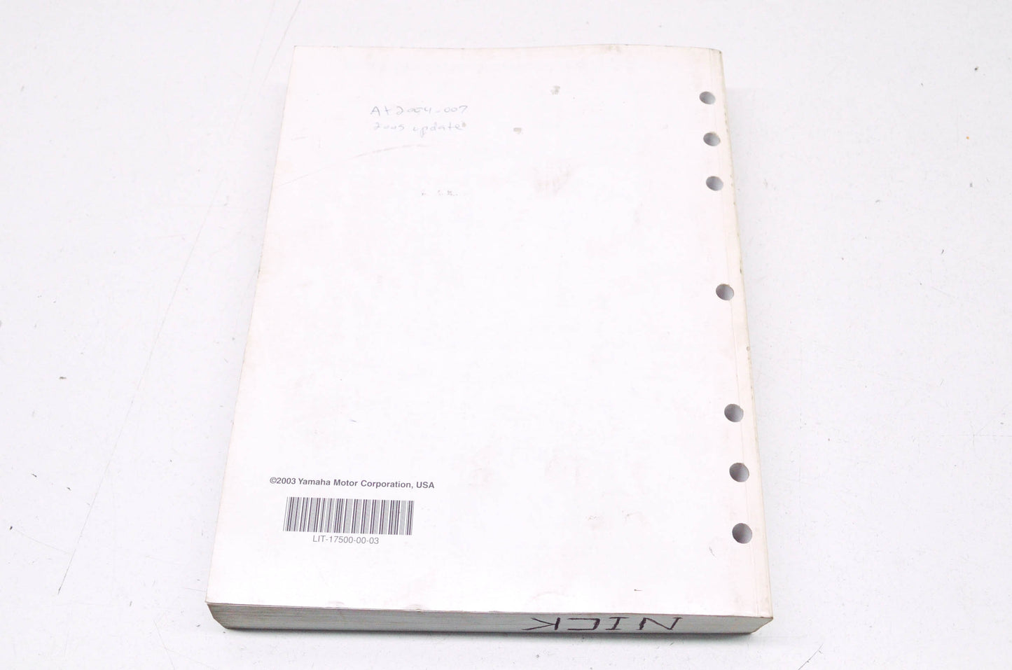 OEM Yamaha LIT-17500-00-03 Technical Update 2003 Motorcycle/ATV