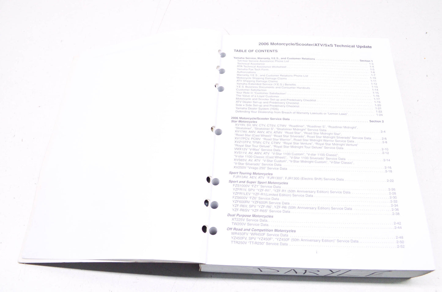 OEM Yamaha LIT-17500-00-06 Technical Update Manual SxS/ATV/Motorcycle