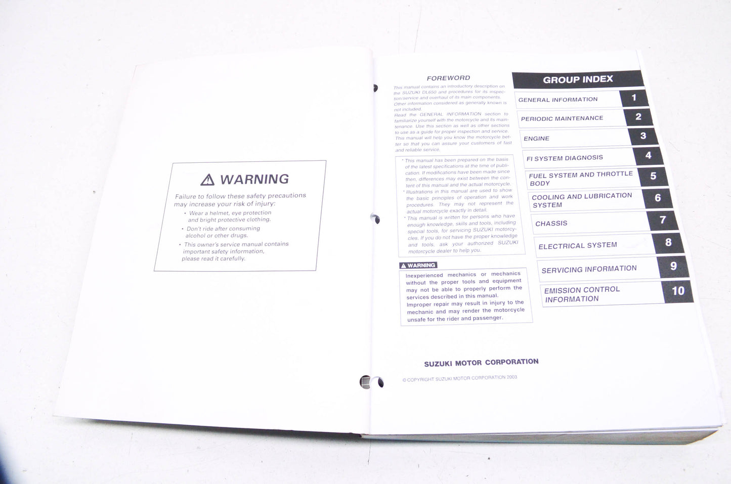 OEM Suzuki 99500-36133-03E Service Manual DL650/A