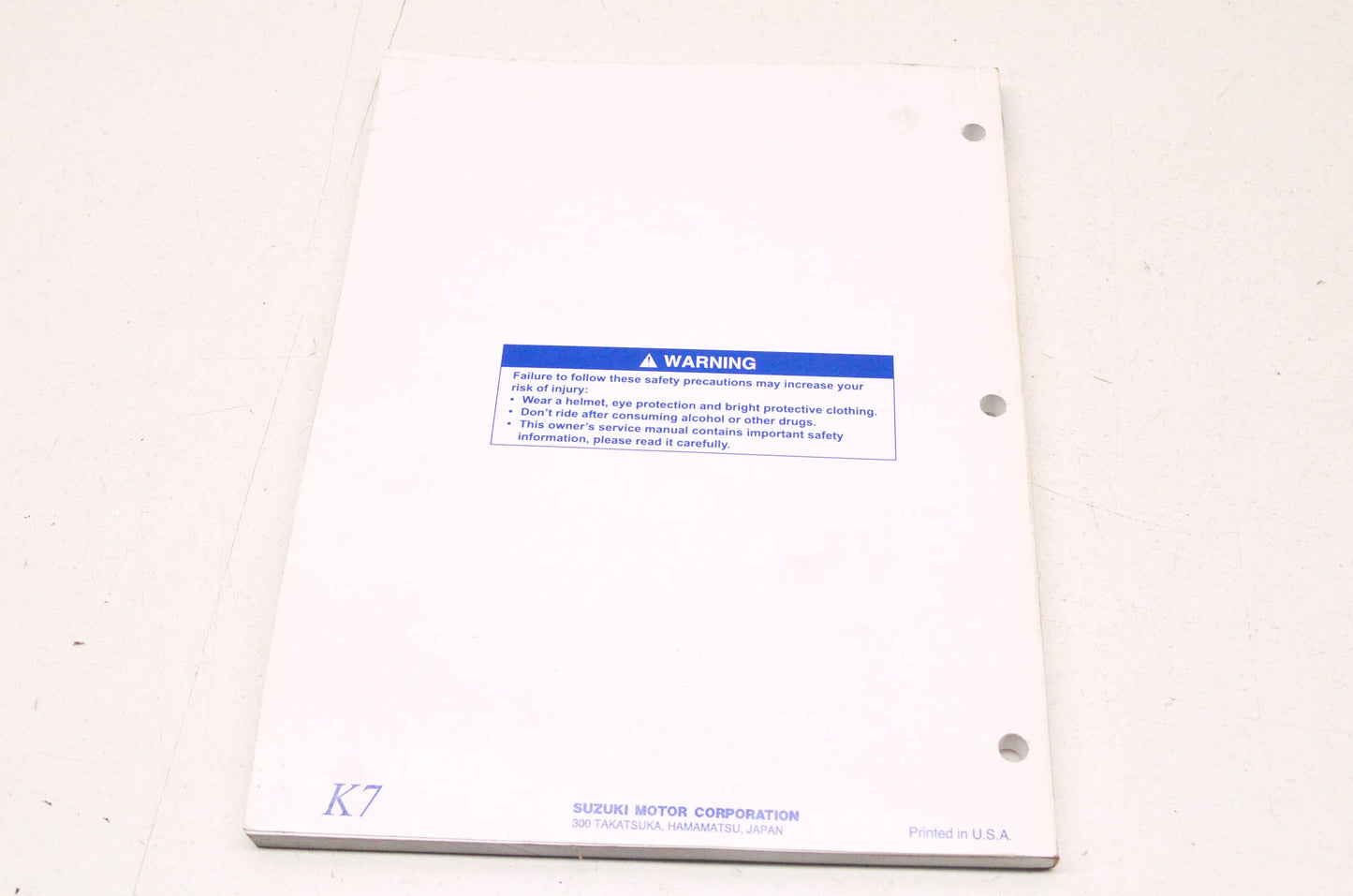 OEM Suzuki 99011-02B82-03A Owner's & Service Manual RM85/LK7 NOS