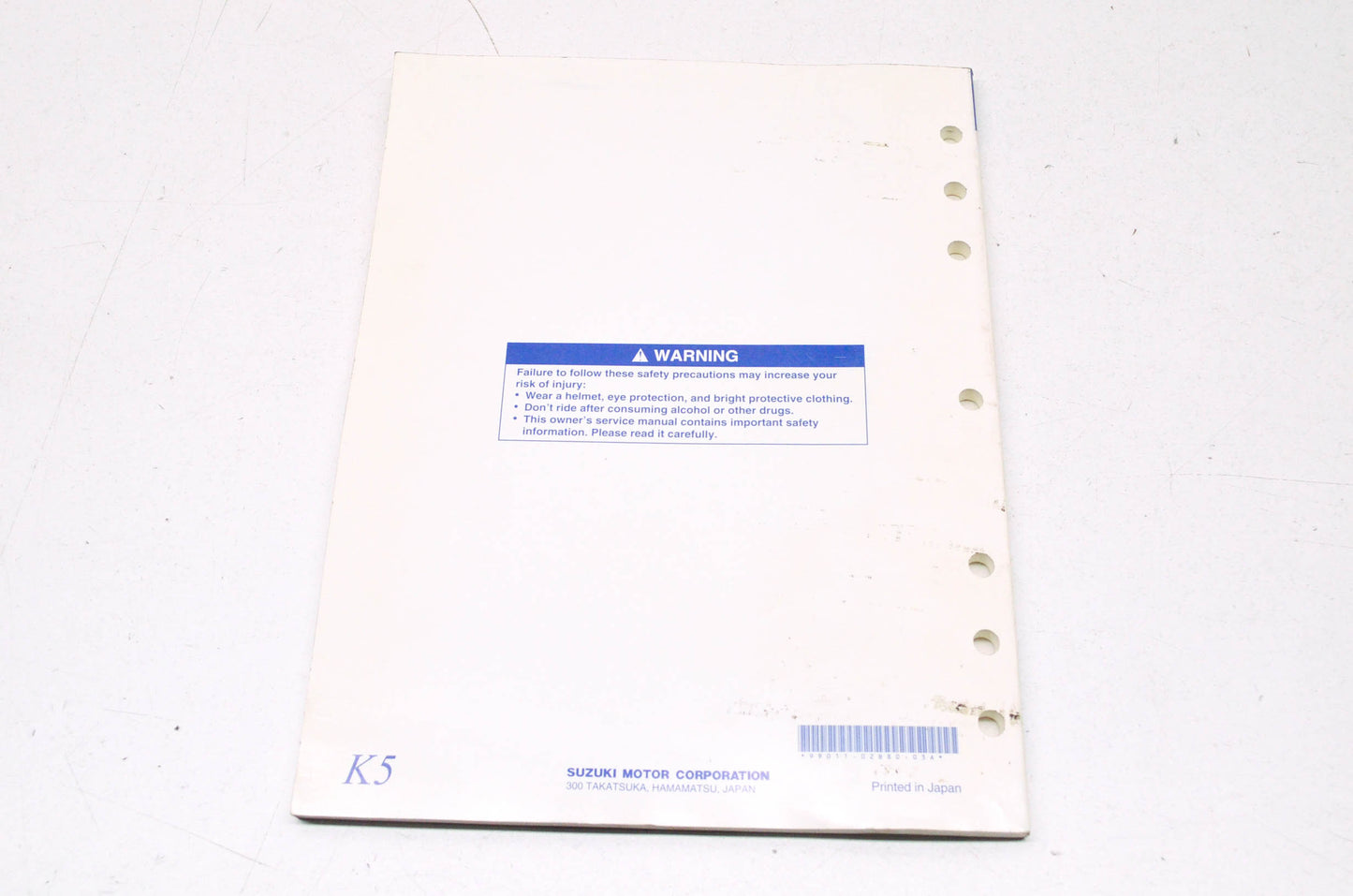 OEM Suzuki 99011-02B80-03A Owner's & Service Manual RM85/LK5 2