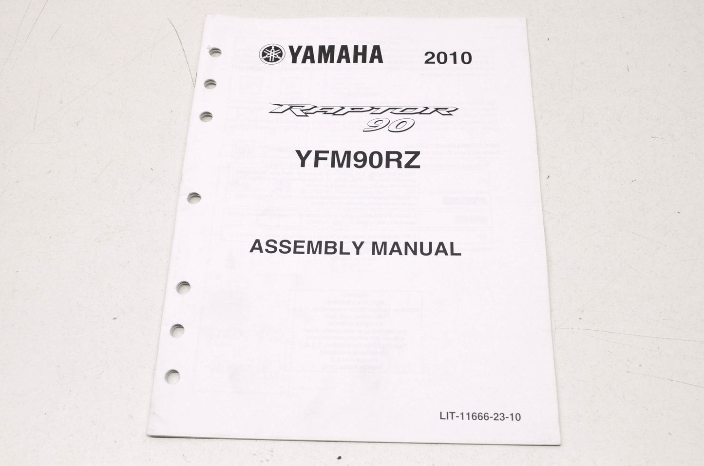 OEM Yamaha LIT-11666-23-10 YFM90RZ Assembly Manual NOS