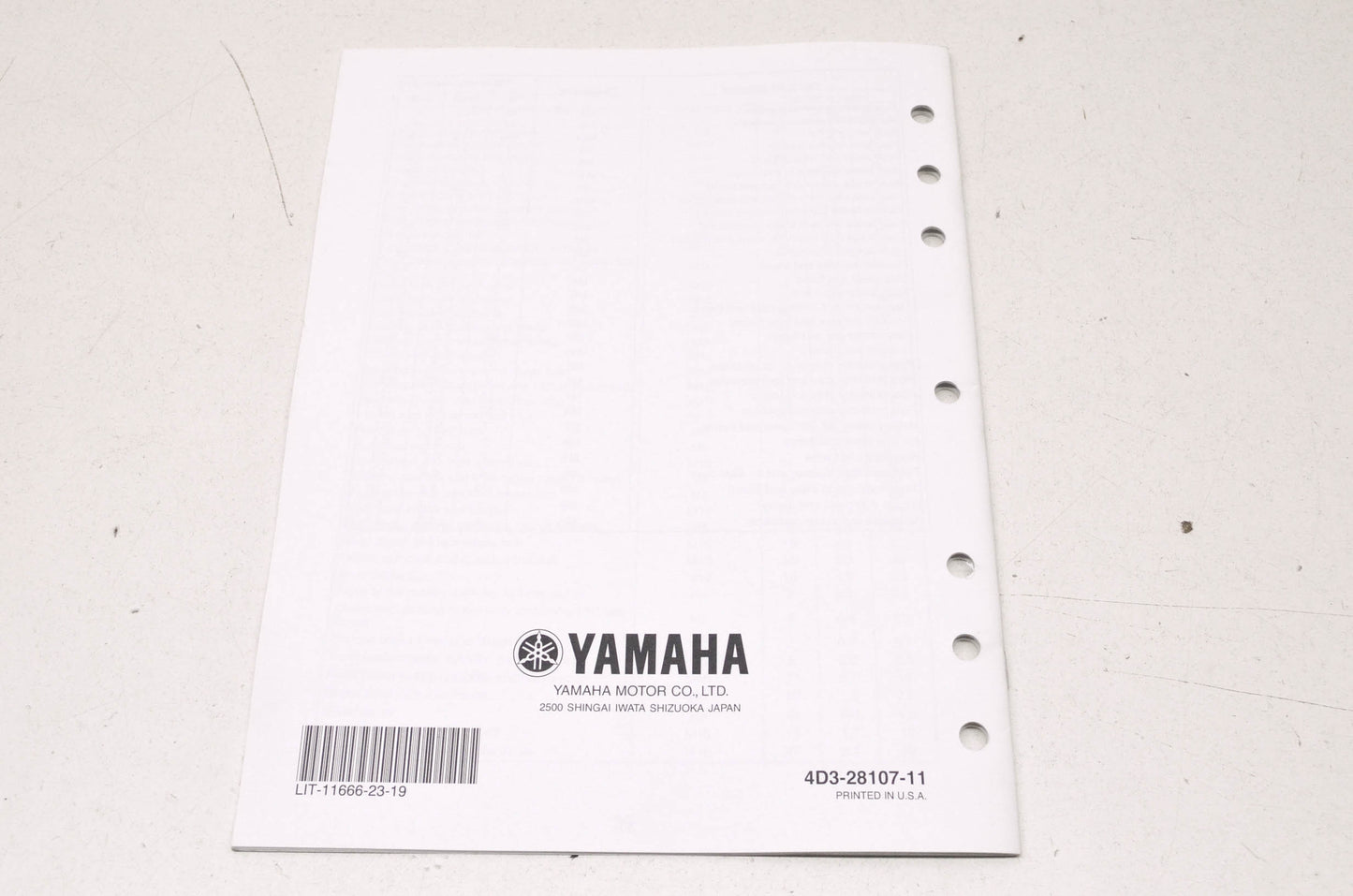 OEM Yamaha LIT-11666-23-19 YFM25RZ Assembly Manual NOS