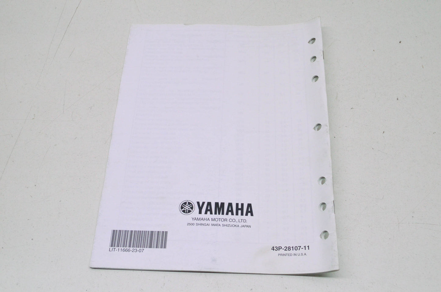 OEM Yamaha LIT-11666-23-07 YFM5FGZ/YFM7FGZ GRIZZLY Assembly Manual NOS