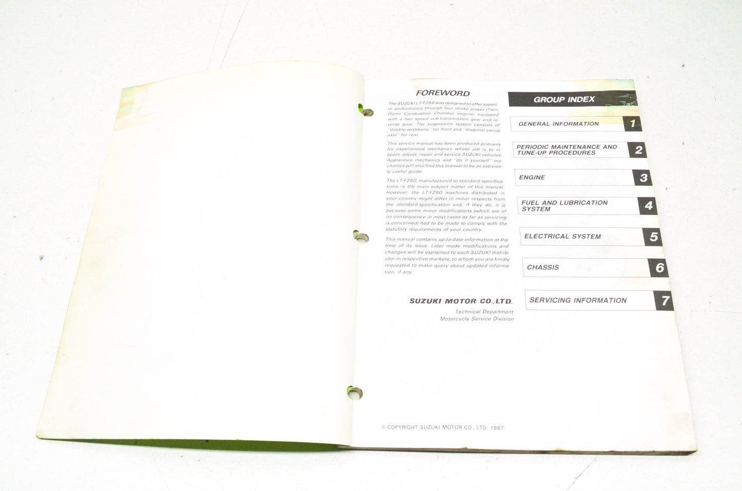 OEM Suzuki 99500-42090-01E Service Manual LT-F250/F
