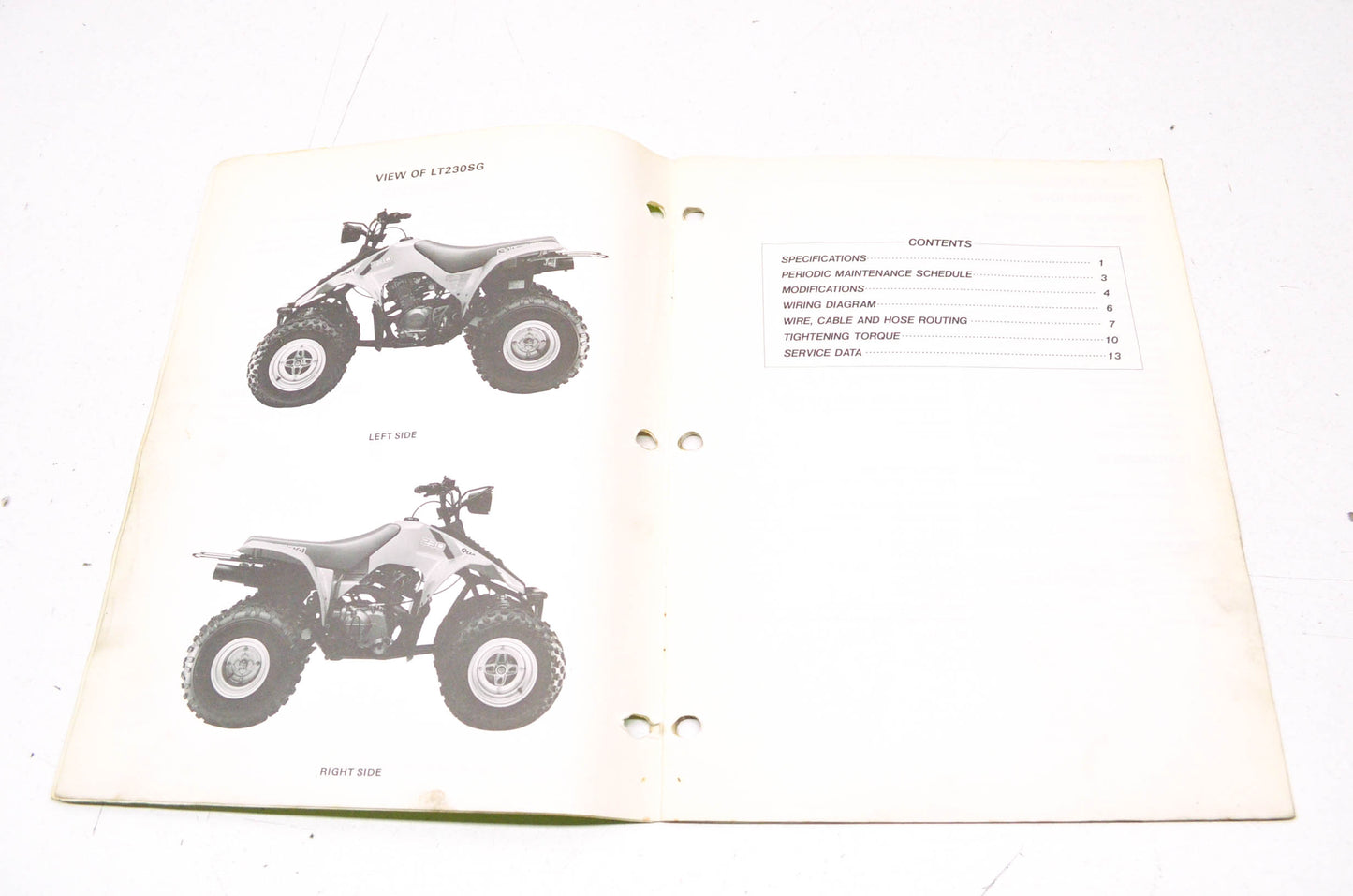 OEM Suzuki 99501-42020-01E LT230S Supplementary Service Manual