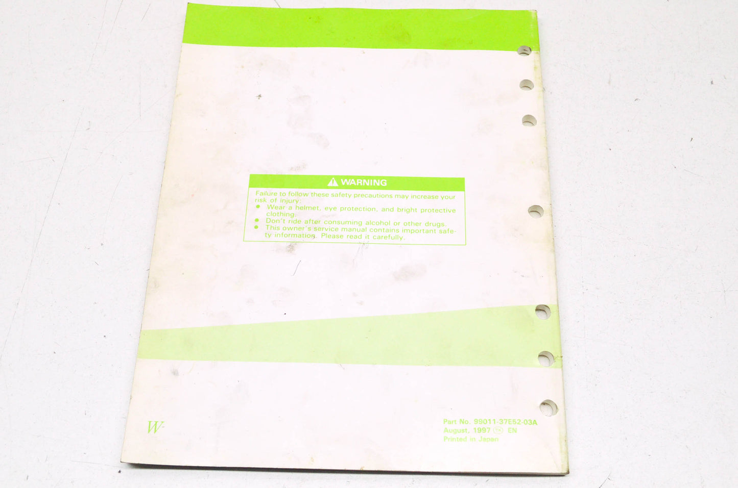 OEM Suzuki 99011-37E52-03A Owner's Manual RM250W 1998