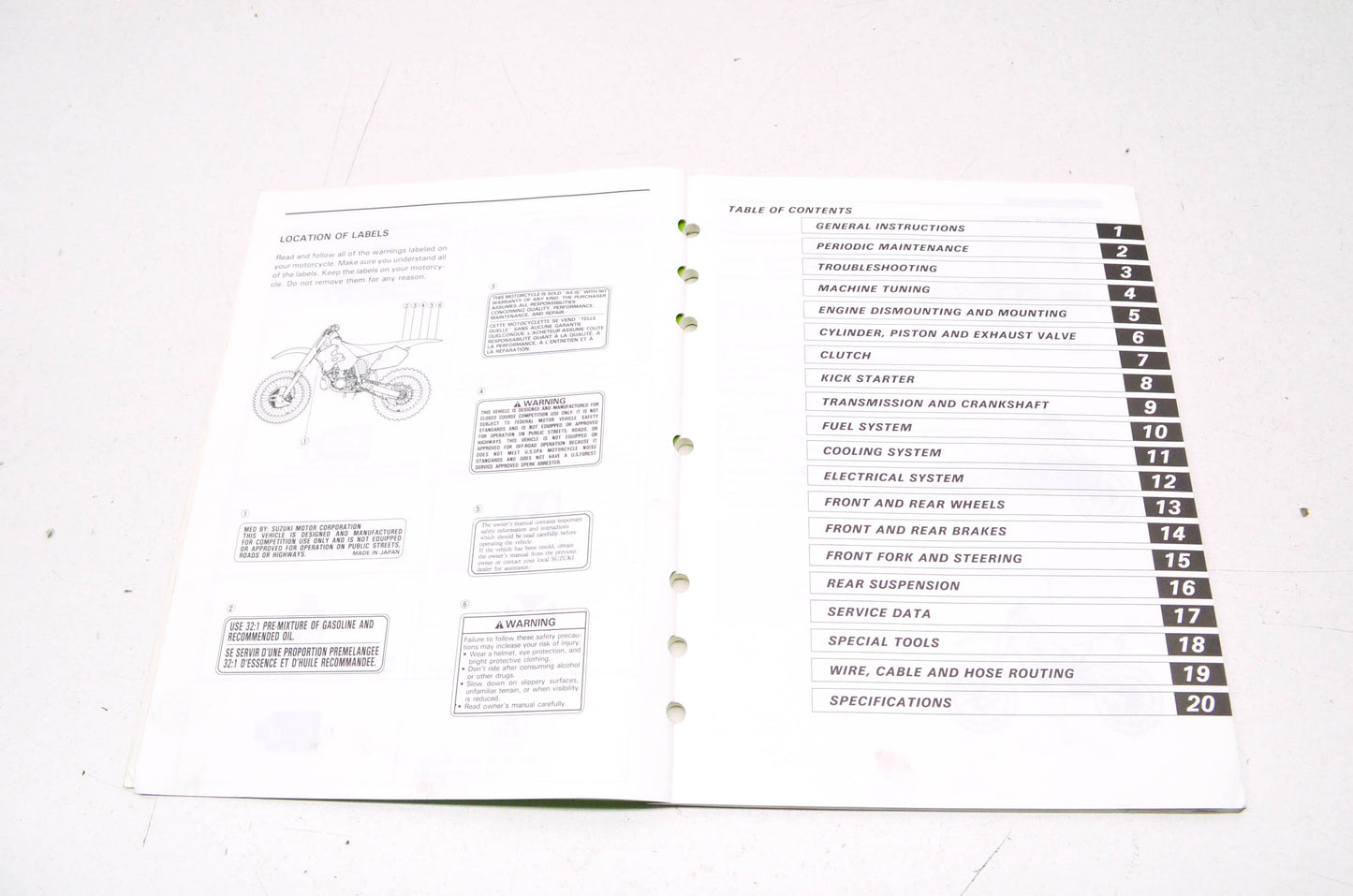 OEM Suzuki 99011-37E51-03A RM250 Owner's Service Manual