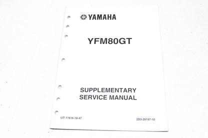 OEM Yamaha LIT-11616-18-47 YFM80GT Service Manual Supplement NOS