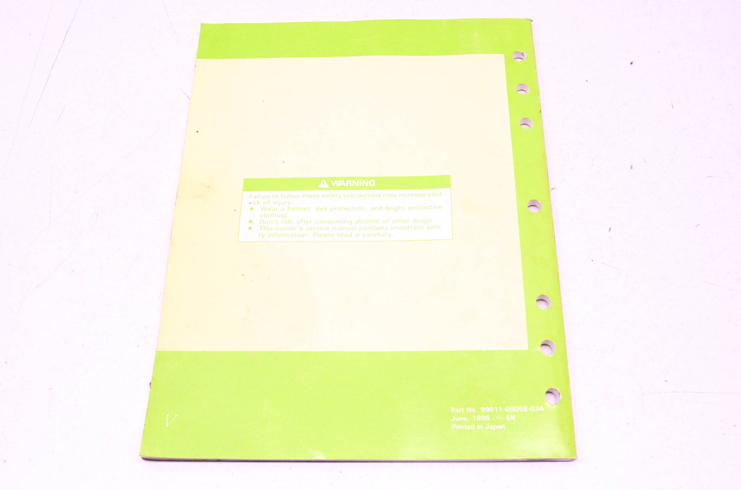 OEM Suzuki 99011-05D58-03A RMX250 Owner's Service Manual