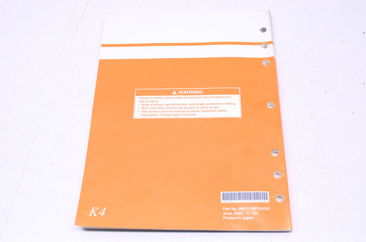 OEM Suzuki 99011-36F53-03A Owner's & Service Manual RM125K4 20