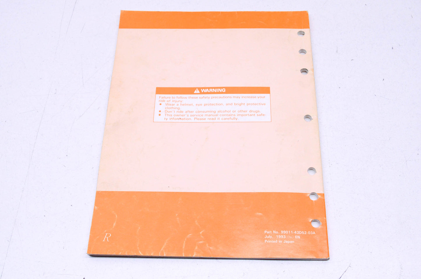 OEM Suzuki 99011-43D52-03A RM125 Owner's Service Manual