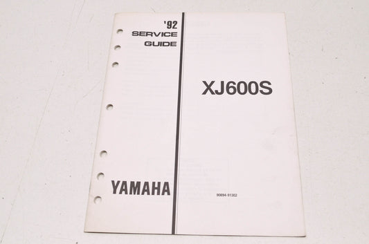OEM Yamaha 90894-91302 1992 XJ600S Service Guide