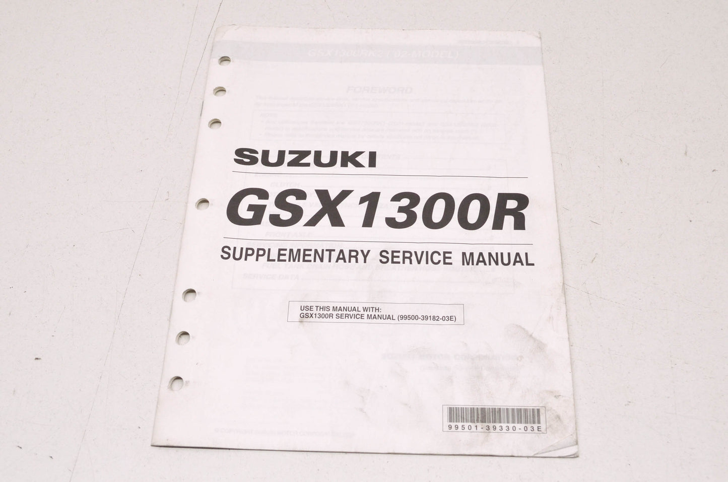 OEM Suzuki 99501-39330-03E GSX1300R Supplementary Service Manual