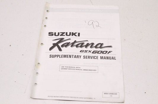 OEM Suzuki 99501-35060-03E Katana GSX600F Supplementary Service Manual