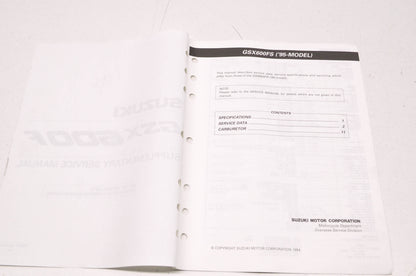 OEM Suzuki 99501-35080-03E GSX600F Supplementary Service Manual