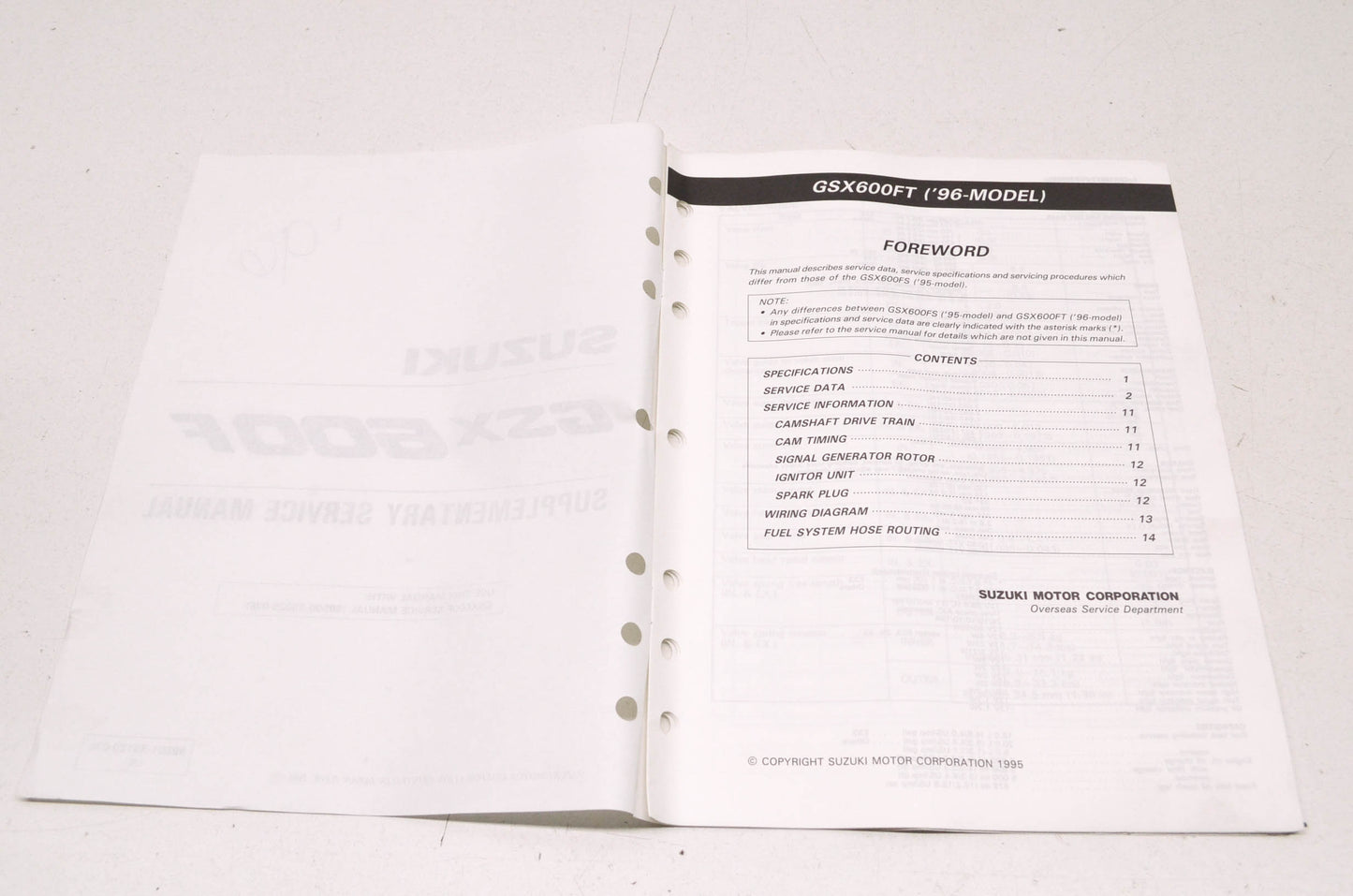 OEM Suzuki 99501-35120-03E GSX600F Service Manual