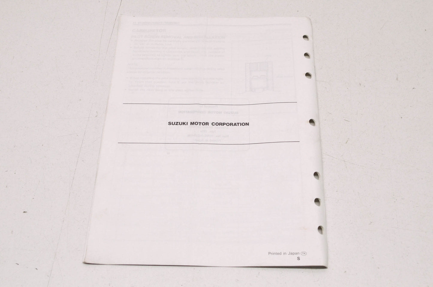 OEM Suzuki 99501-39210-03E VS1400 Supplementary Service Manual