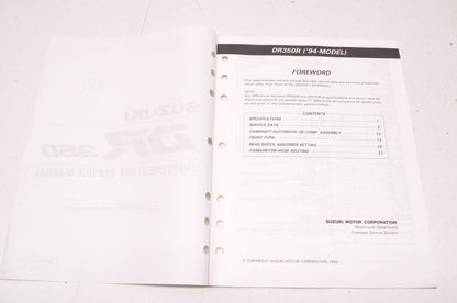OEM Suzuki 99501-43020-03E DR350/S Service Manual
