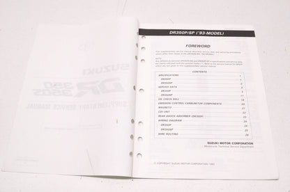 OEM Suzuki 99501-43010-03E DR350/S Supplementary Service Manual