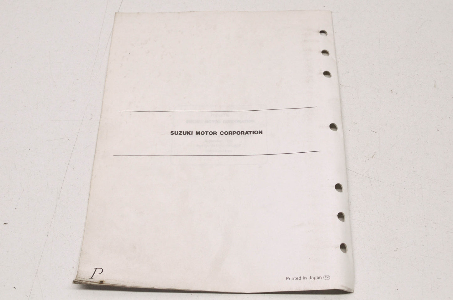 OEM Suzuki 99501-35070-03E R600W Service Manual