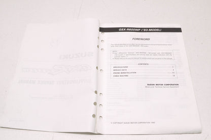 OEM Suzuki 99501-35070-03E R600W Service Manual