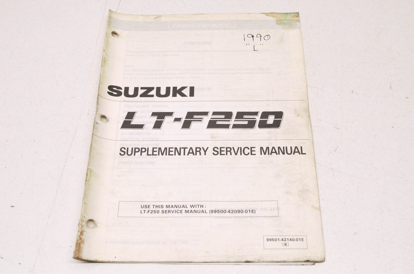 OEM Suzuki 99501-42140-01E LT-F250 Supplementary Service Manual