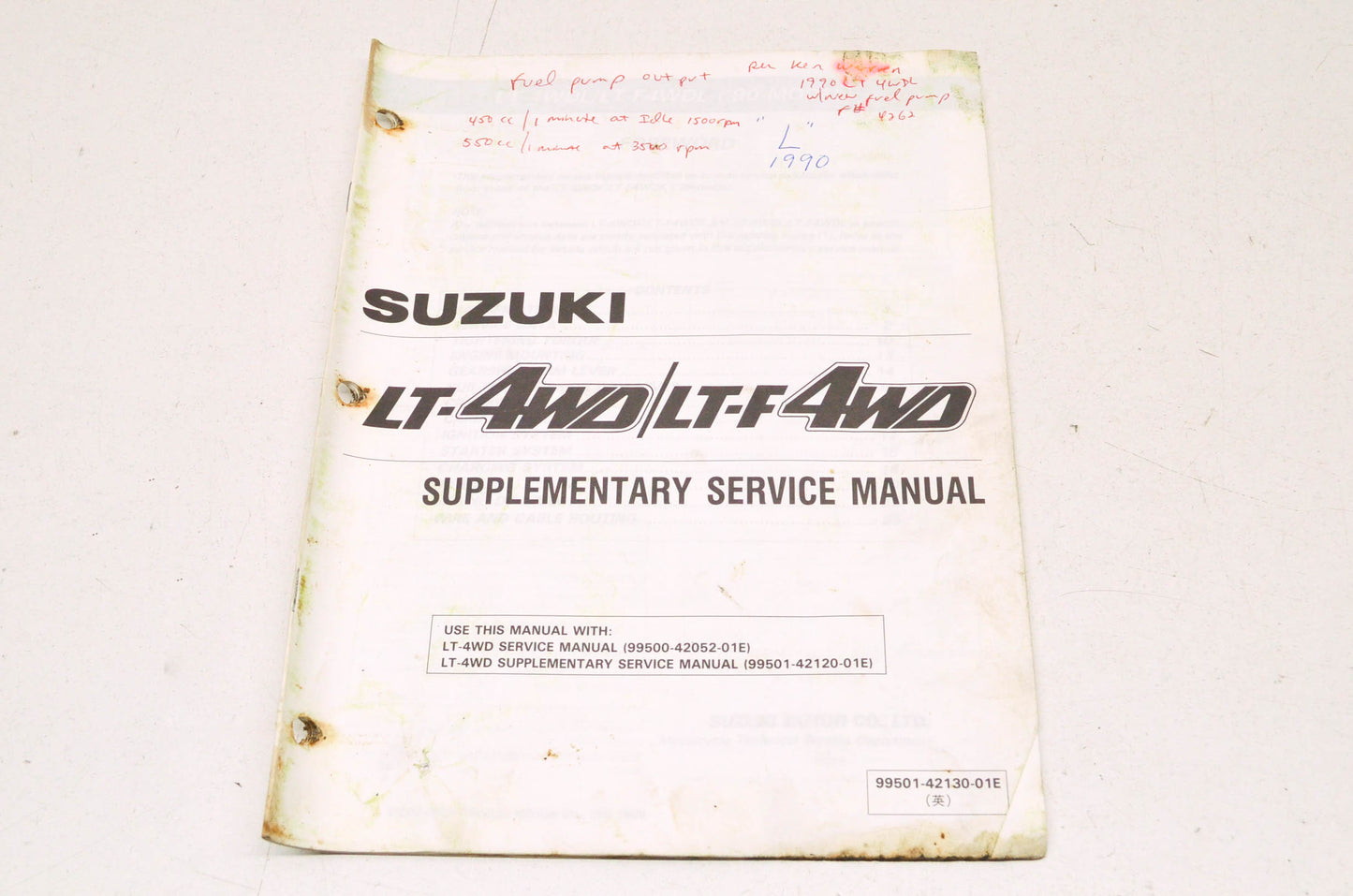 OEM Suzuki 99501-42130-01E LT-4WD/LT-F4WD Supplementary Service Manual