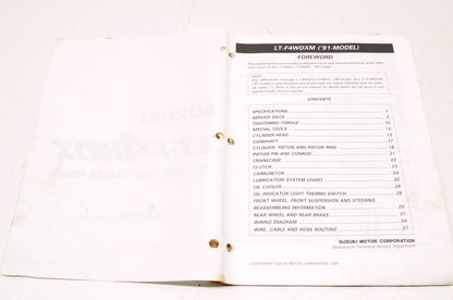 OEM Suzuki 99501-42150-01E Service Manual LT-4WD 1987-98