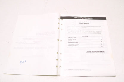 OEM Suzuki 99501-34100-03E GSF400M 1991-92 Serv. Manual