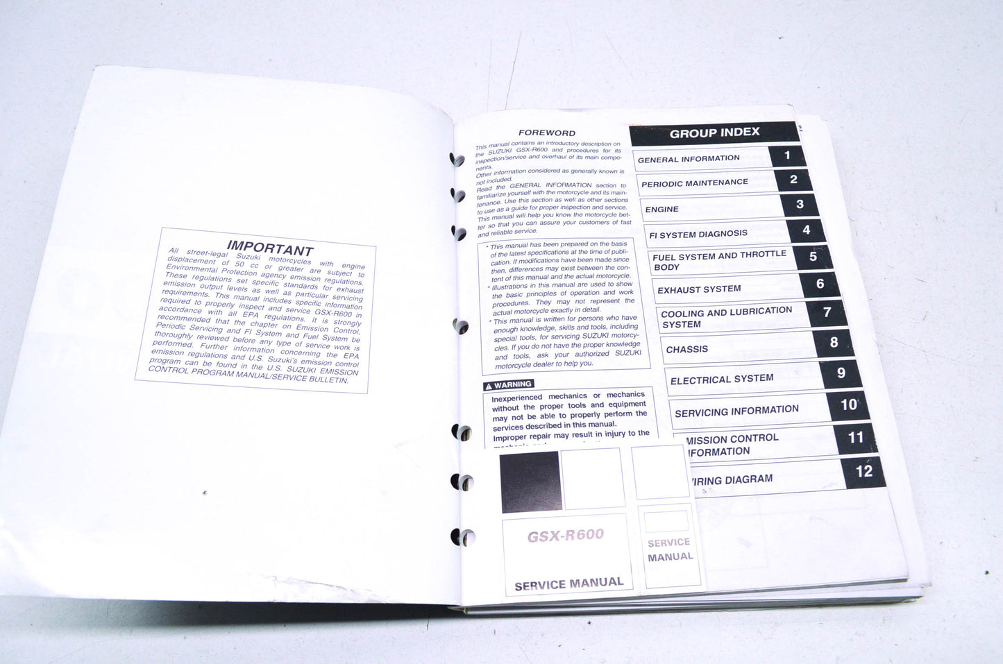 OEM Suzuki 99500-35090-03E GSX-R600 Service Manual