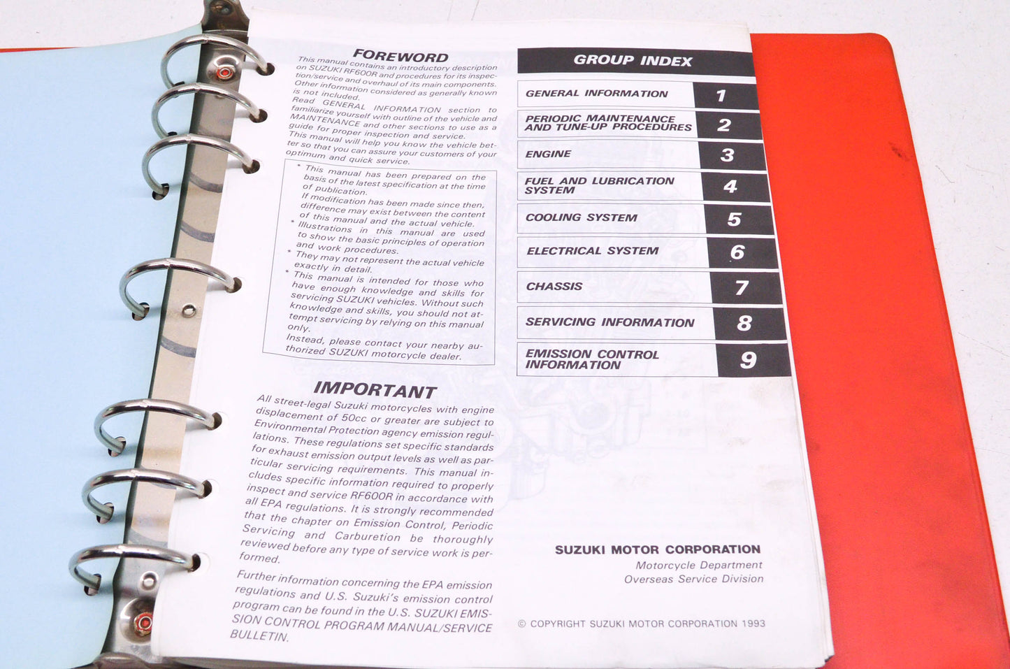 OEM Suzuki 99500-35031-03E RF600R Service Manual