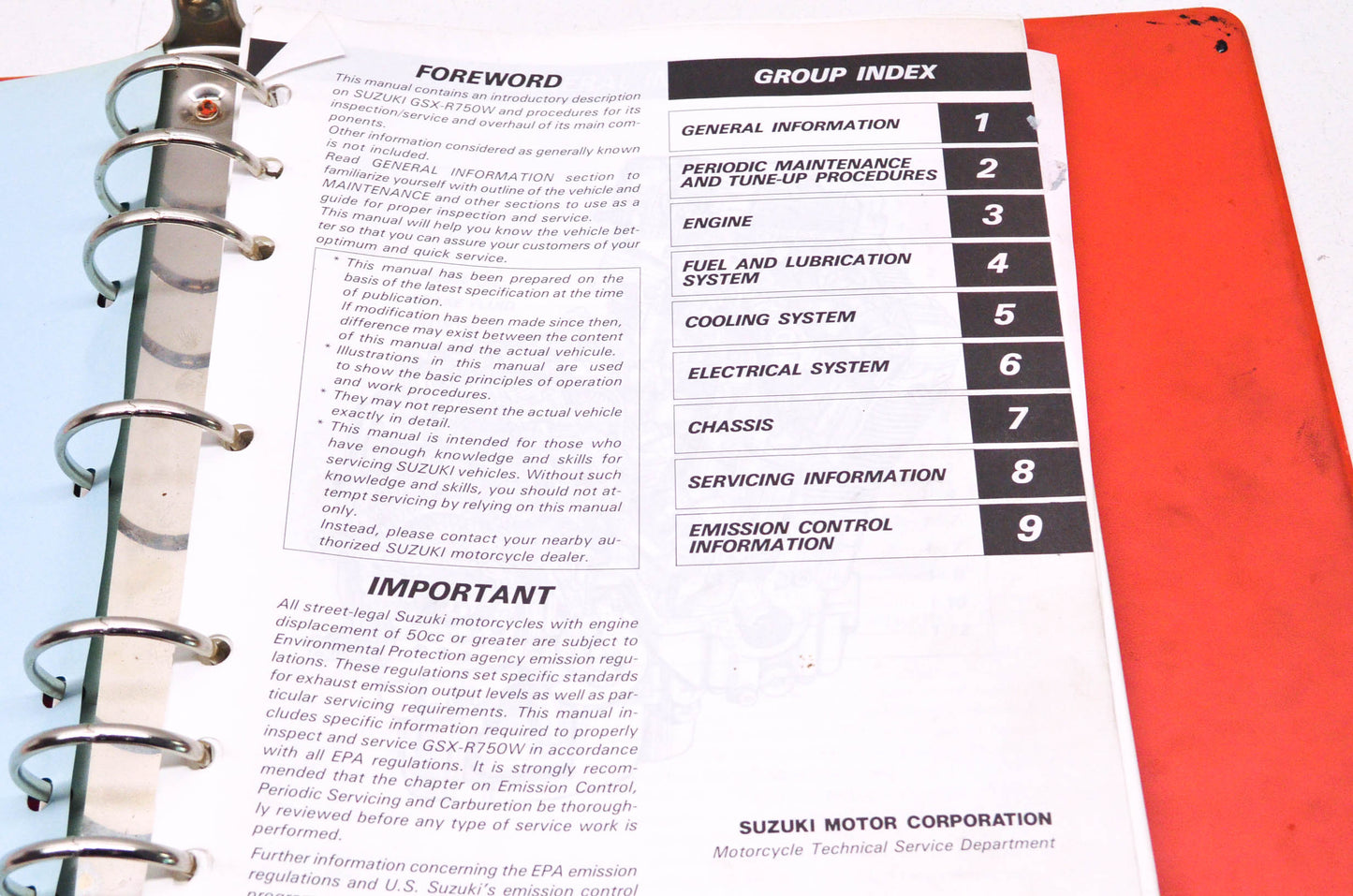 OEM Suzuki 99500-37071-03E GSX-R750W Service Manual
