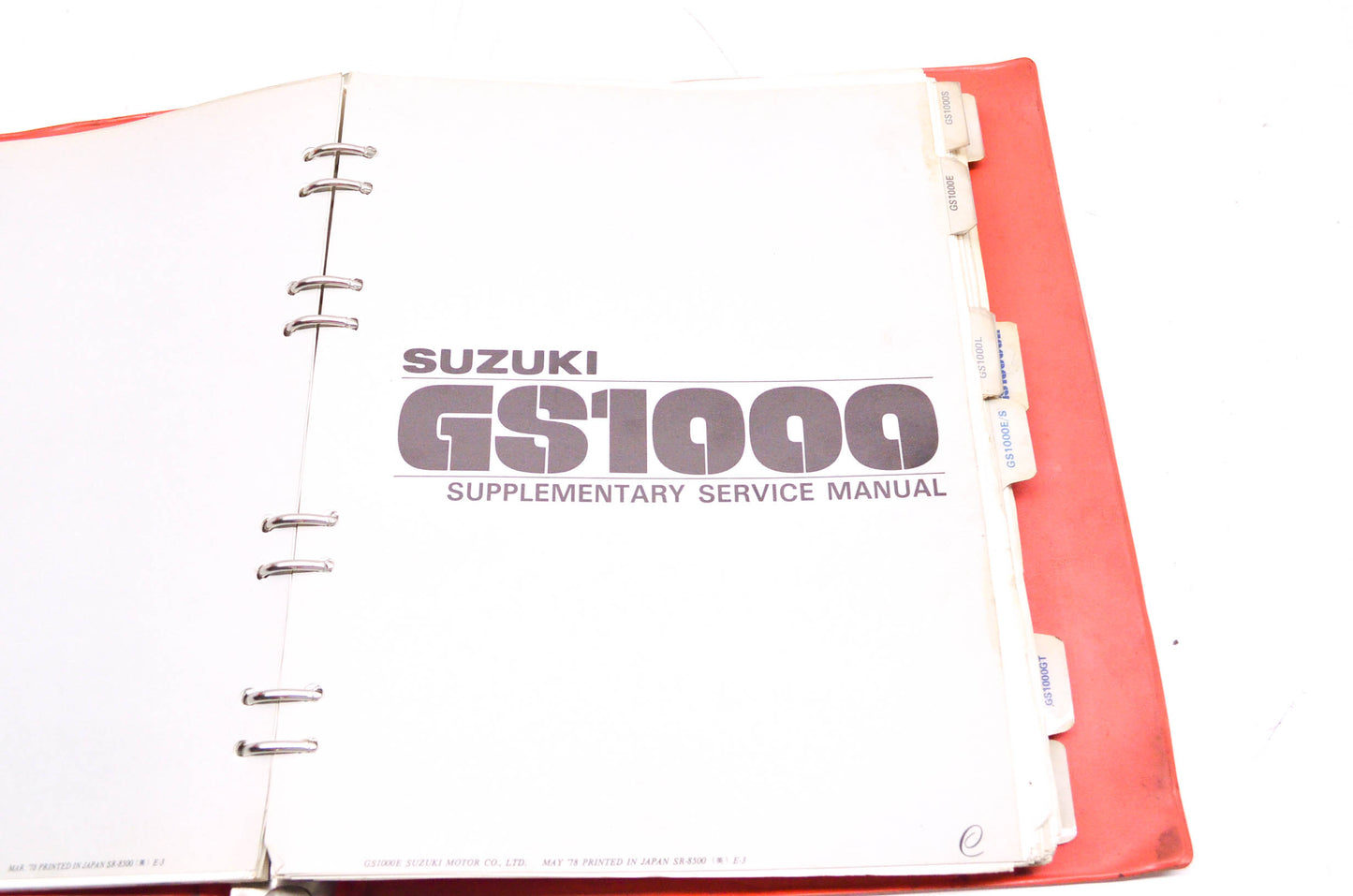 OEM Suzuki GS1000/E/S/G/L/GL Service Manual w/ Supplements