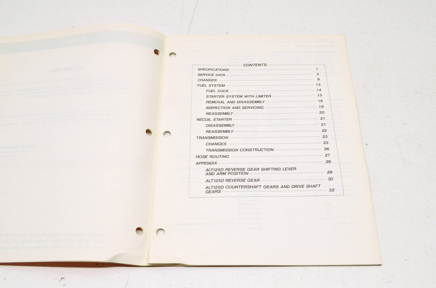 OEM Suzuki 99501-41045-01E ALT125 Supplementary Service Manual