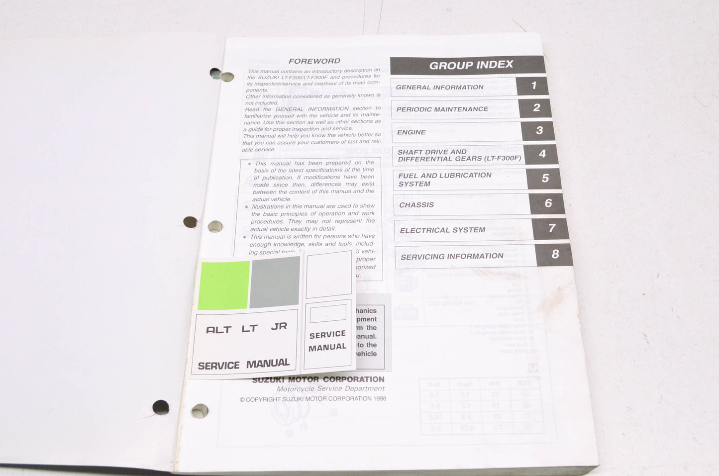 OEM Suzuki 99500-42130-01E Service Manual LT-300/F